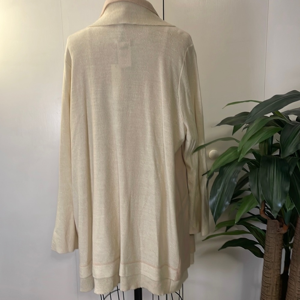 Chico’s long sleeve double layer Margie cardigan sweater (size 3) in san… - Picture 5 of 9